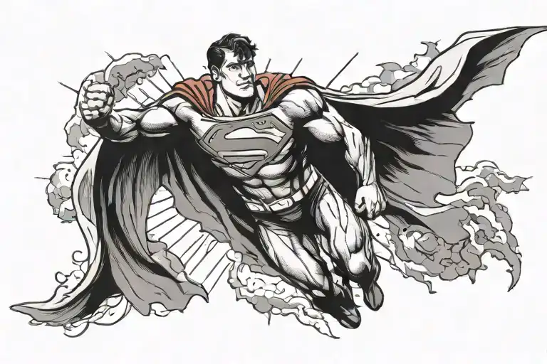 Superman Flying Towards The Sun