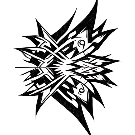 Bold Pointy Tribal Tattoo Design