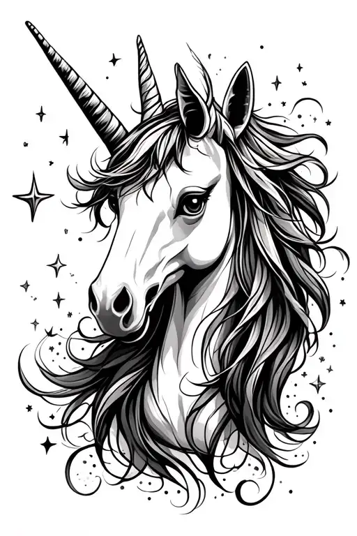 A Unicorn With Stars And Sparkles