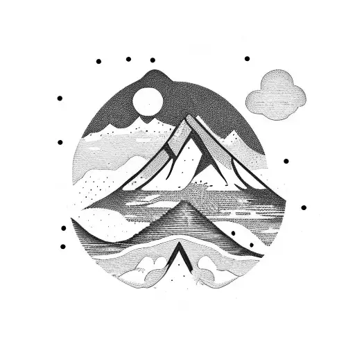 Mountain Range With Roman Numeral Date