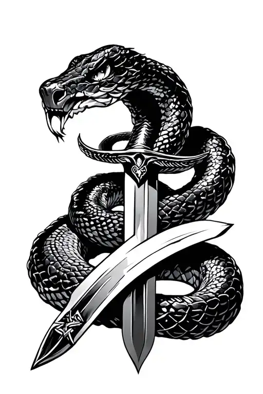Snake And Sword Surrounded