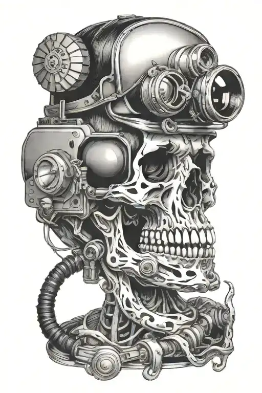 Skull With Camera Lens Morphing
