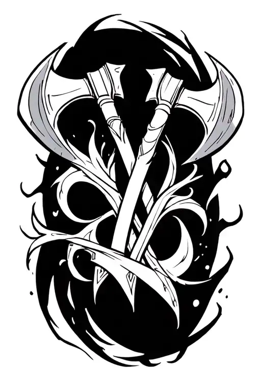 Tribal Tattoo With Axes