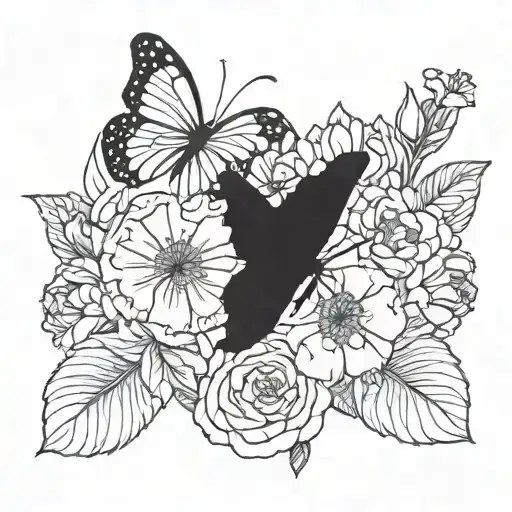Butterfly And Carnation