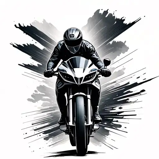 Combine Elements Of Car Racing And Cycling To Form A Unique And Futuristic Tattoo Design