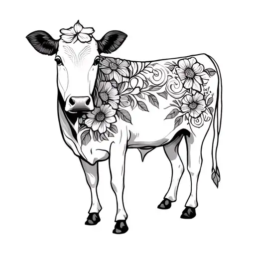 Cow With Flowers