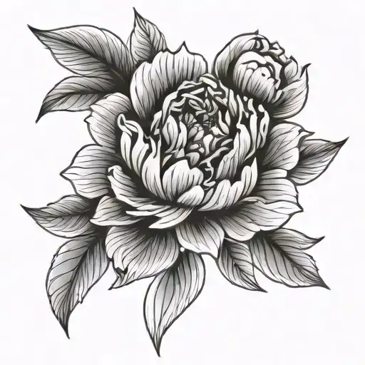 Mandala Geometric Design Peony Flowers