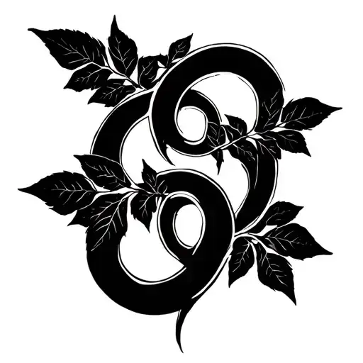 Triple Triskele Symbol With Leafs Growing Inside