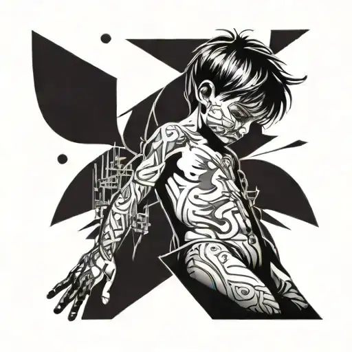 Child's Outline In A Mans Body