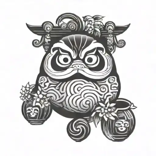 Daruma With Fine Lines