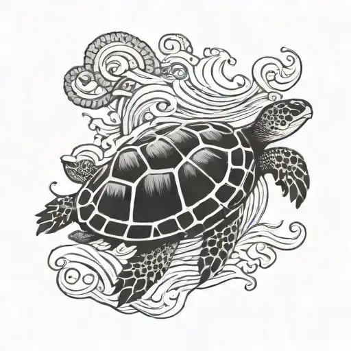 Turtle Swimming Upstream