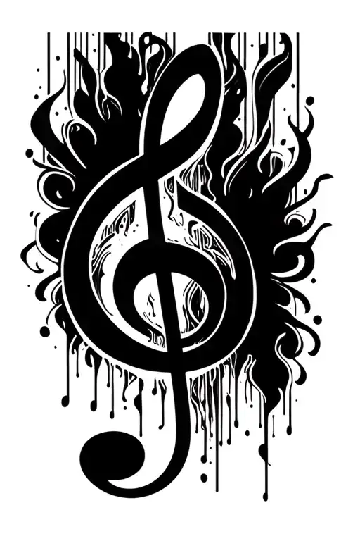 Treble Clef To Music To Heat Beat
