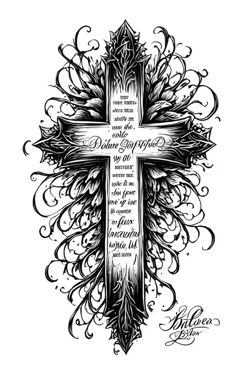 Crosses With Bible Verse Written In Calligraphy