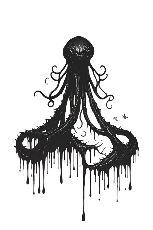 Forest Graffiti Paint Drip Cthulhu Eldritch Horror