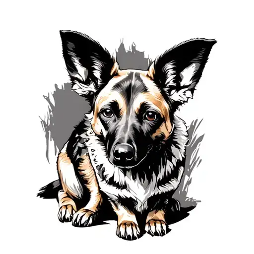 African Wild Dog Sitting