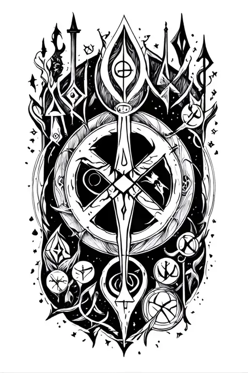 Arcane Magic Runes Black Magic Fine Line