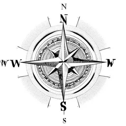 A Compass Rose With Intricate Details And Landmarks From The Client's Favorite Travel Destinations