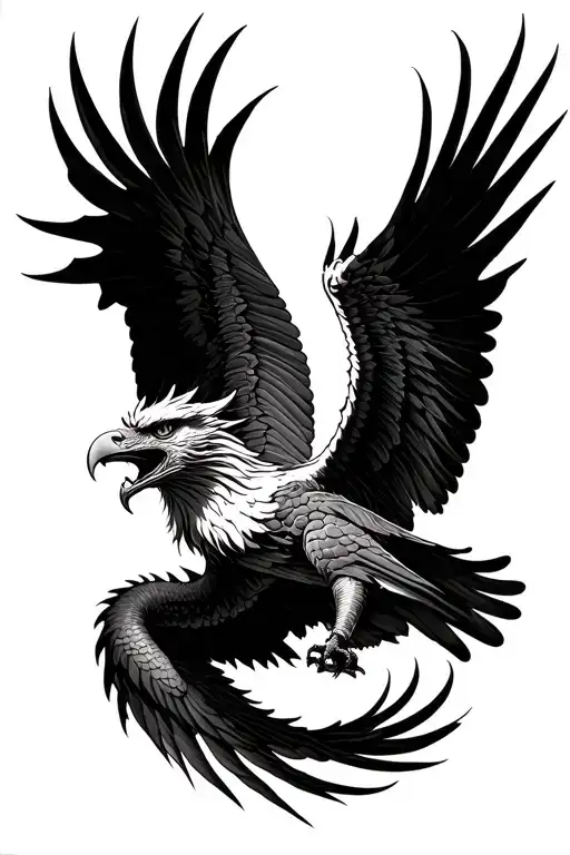 Dragon And Eagle Soaring Eagle Carrying