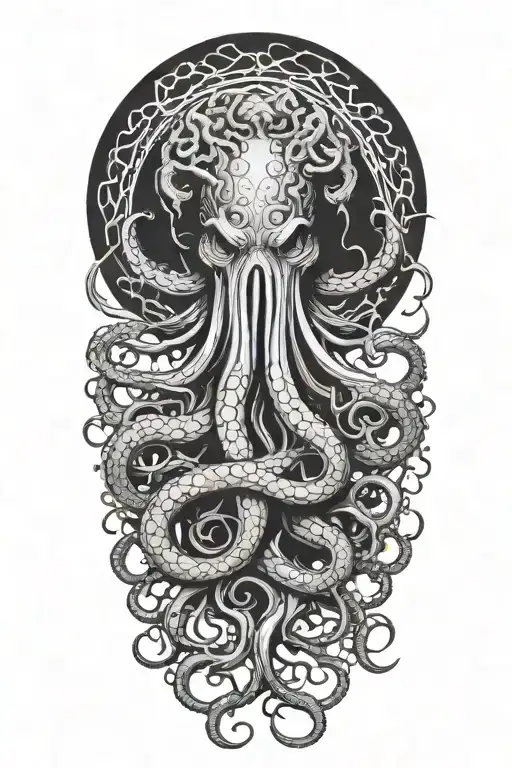 Cthulu With Tentacles Branching Downwards