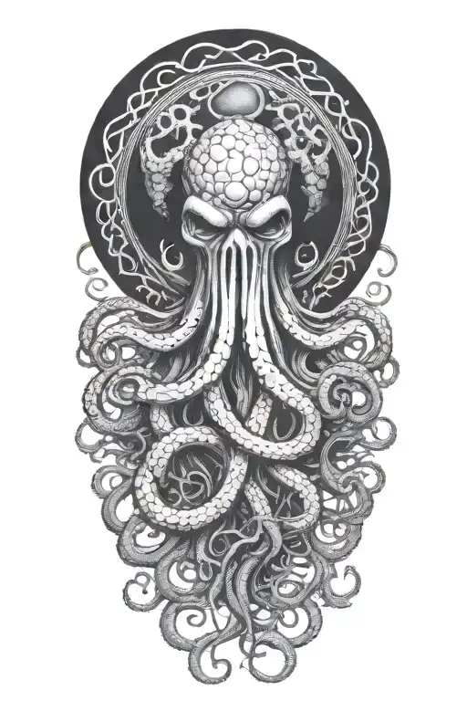 Cthulu With Tentacles Branching Downwards