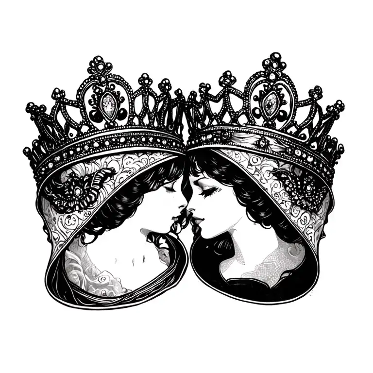 Two Tiaras Leaning On Eachother
