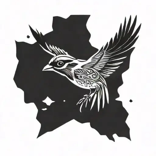 Sparrow Flying