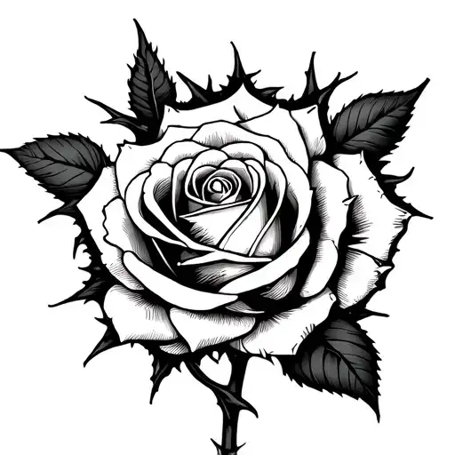 Rose With Crown Of Thorns