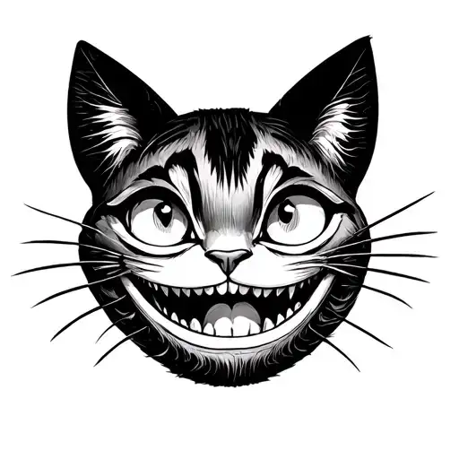 Simplistic Cheshire Cat Grin But Just The Eyes And Its Extra Large Smile