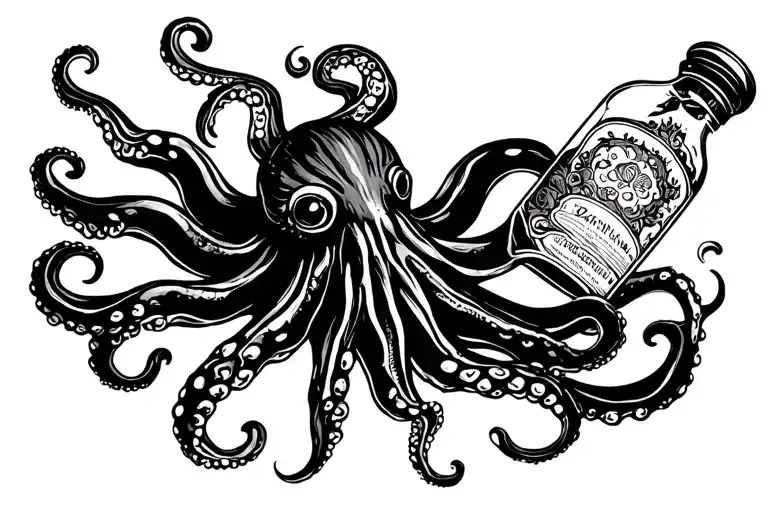 Octopus With A Bottle