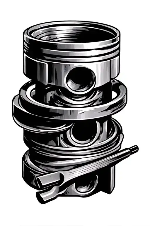 Piston And Tools Intertwined