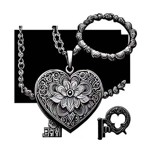 Seperate Tattoos Of Locket And Key Nordic Style Tattoo For Couples