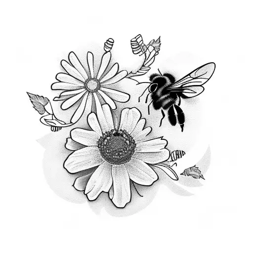 Wild Flowers With A Little Bee On It