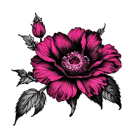 Lis Flower With A Pink