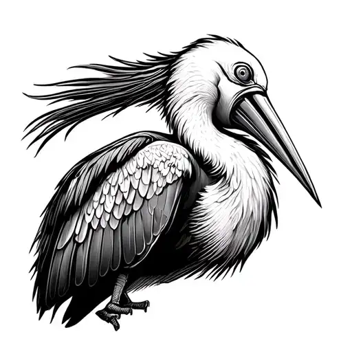 Marabou Stork On Shoulder