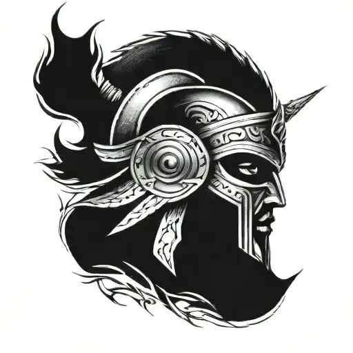 A Fierce Warrior Leading Soldiers