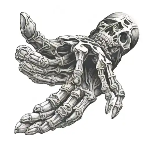 Mummified Skeleton Hand Sleeve