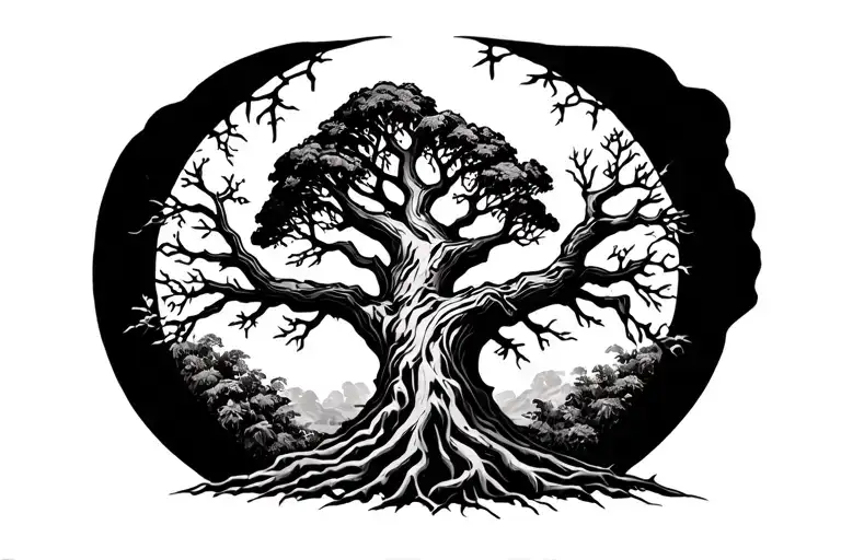 Tree Of Lebanon With Cross