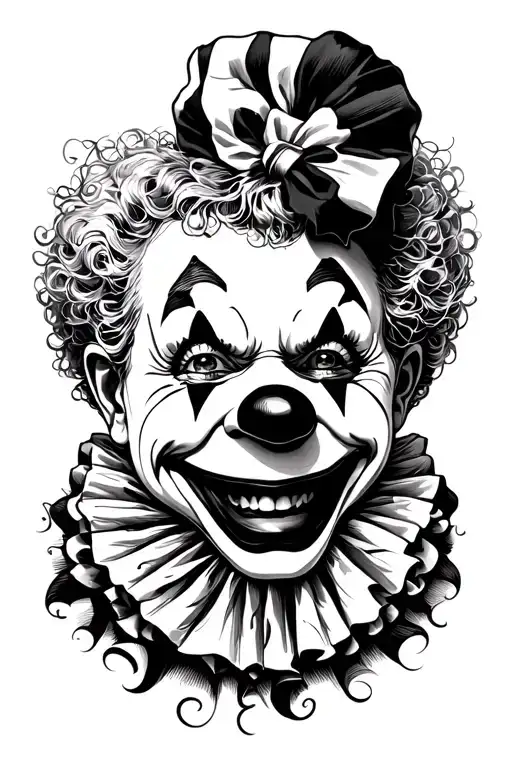 Clown Tattoo Pretending Smile