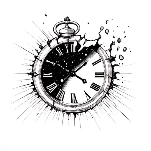 I Want A Pocket Clock That Is Broken In Three Fictions That A Ray Comes Down From The Bottom