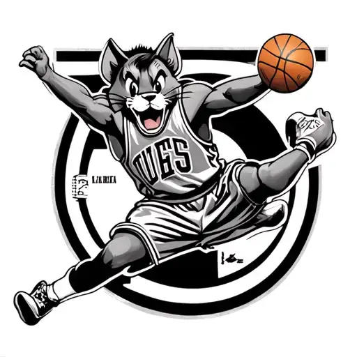 Make A Tattoo Showing Jerry From Tom And Jerry Doing The Iconic Michael Jordan Jump Logo