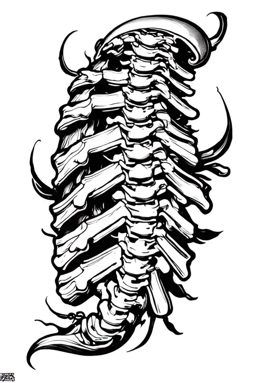 Spine Tattoo With Lines That Is Cool