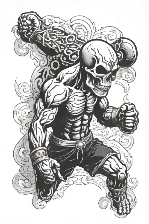 Muay Thai Fighter Skull