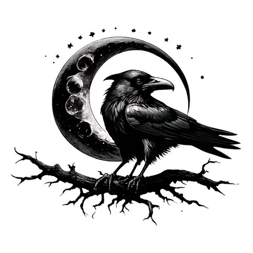 Raven And Moon