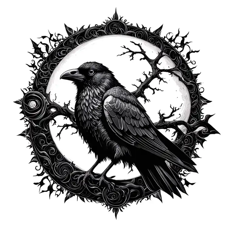 Raven And Moon