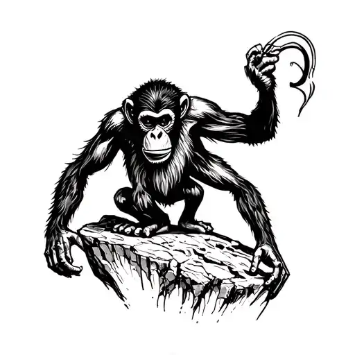 Monkey Hand Clim Ing On A Rock Inspired