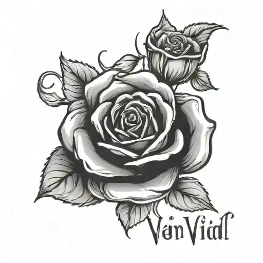 Rose Blooming With The Words Veni Vidi Vici Inside
