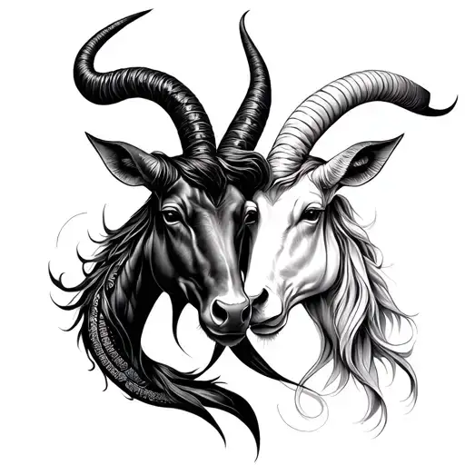 Capricorn And Taurus Zodiac Symbol Intertwined