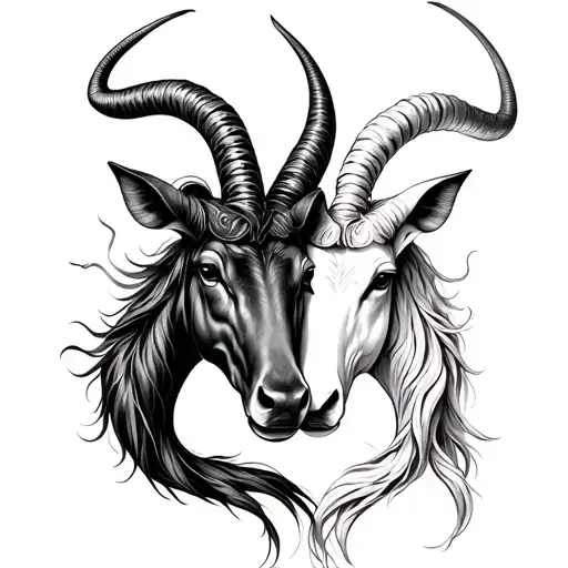 Capricorn And Taurus Zodiac Symbol Intertwined