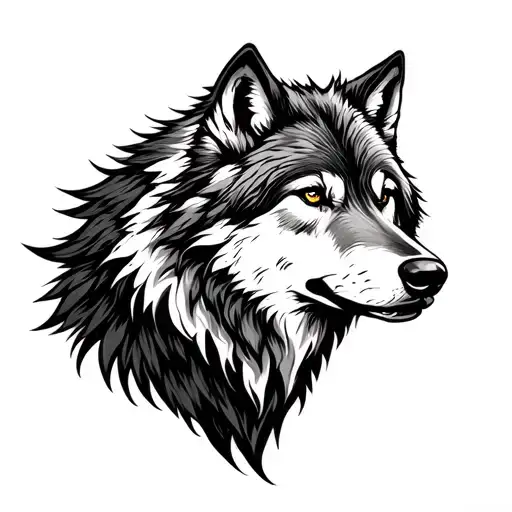 Wolf With Mountain Range