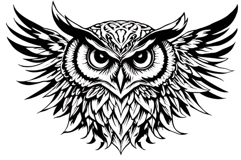 Reaper Owl Semi Tribal Sleeve